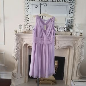 Icy Lavender 100% Silk Ann Taylor Pale Purple Dress. NWT NEW Holiday Party